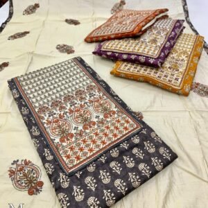 Jaipuri Cotton Dress Material and Work Dupatta